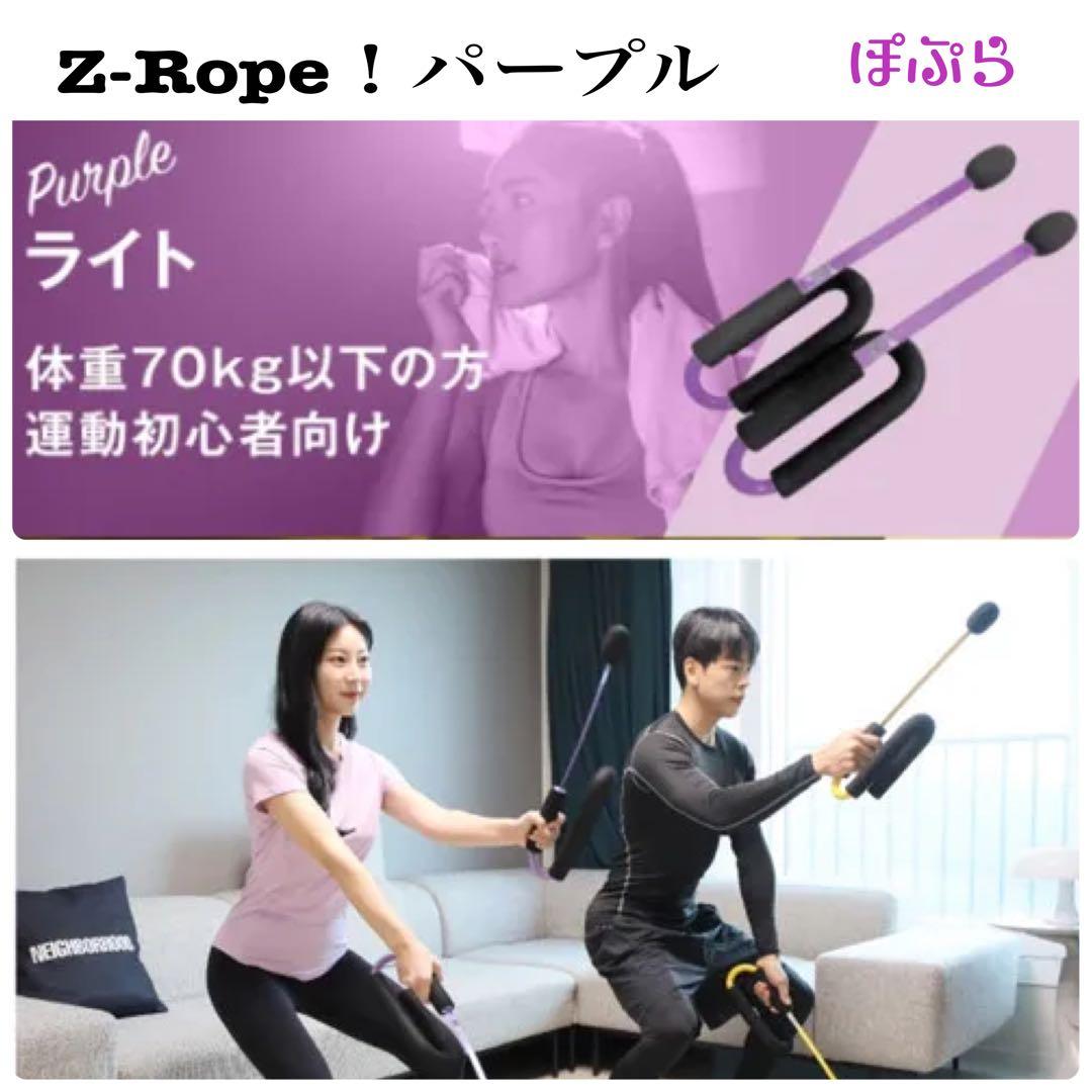 新品】ロープのいらないバトルロープ　Z-Rope！パープル　持って上下に振るだけ