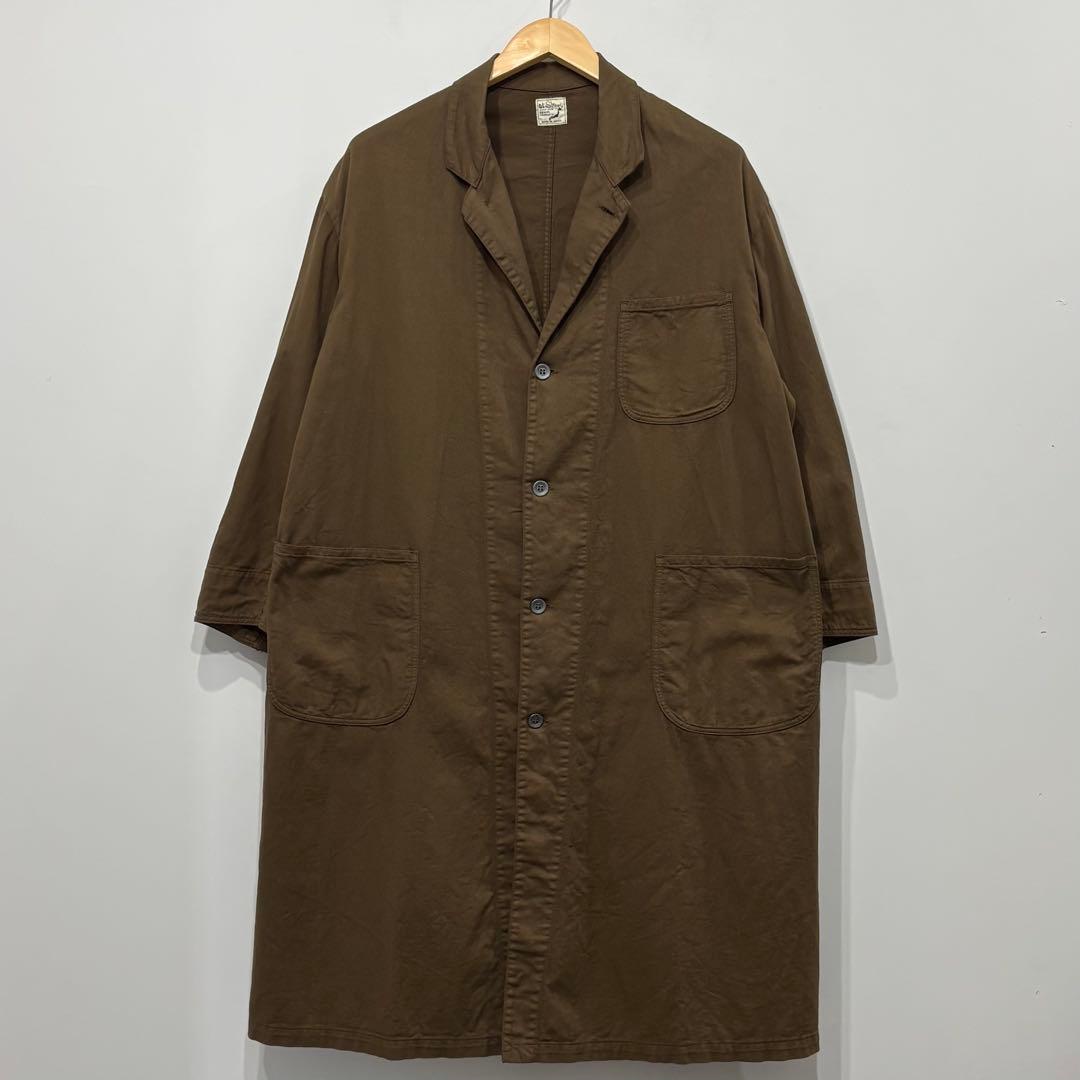 美品 orslow ワイド メタル ボタン ミリタリー ショップ コート カーキ