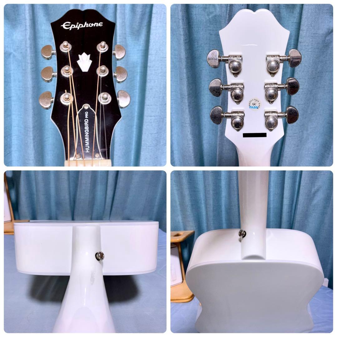 【希少☆牛骨☆エレアコ】Epiphone☆ハミングバード☆限定カラー☆ホワイト☆