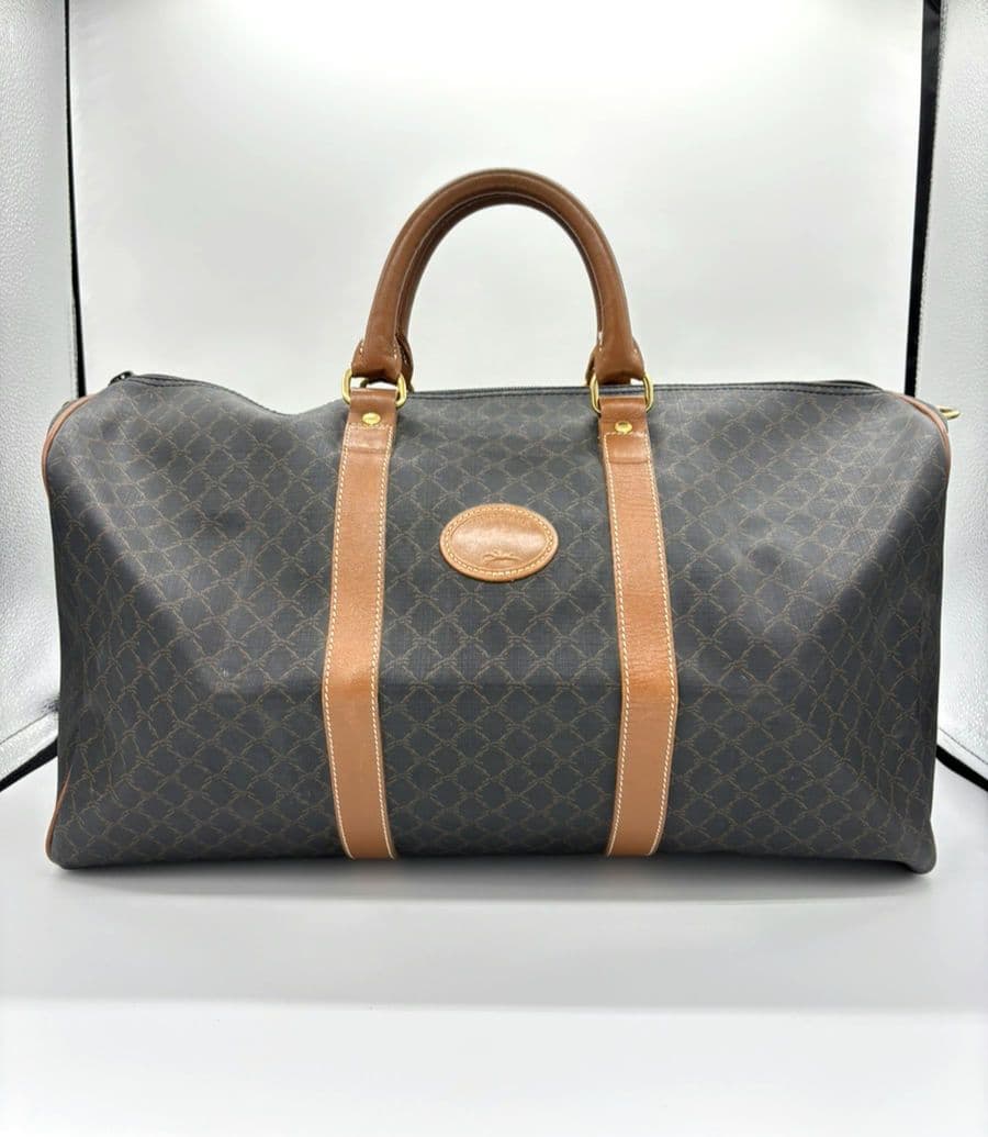 【美品】LONGCHAMP　ロンシャン　ボストンバッグ　トラベルバッグ　総柄