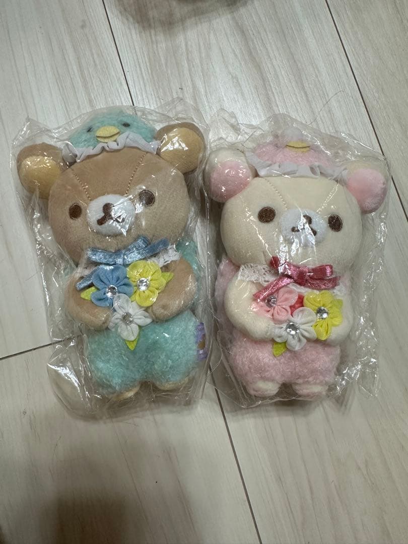 リラックマストア限定 スワンと金色の花 ぶらさげぬいぐるみ 2点セット