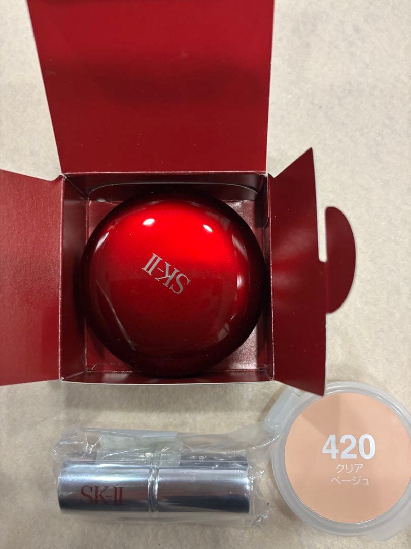 新品中古品SK-II ファンデーション420ケースブラシセット