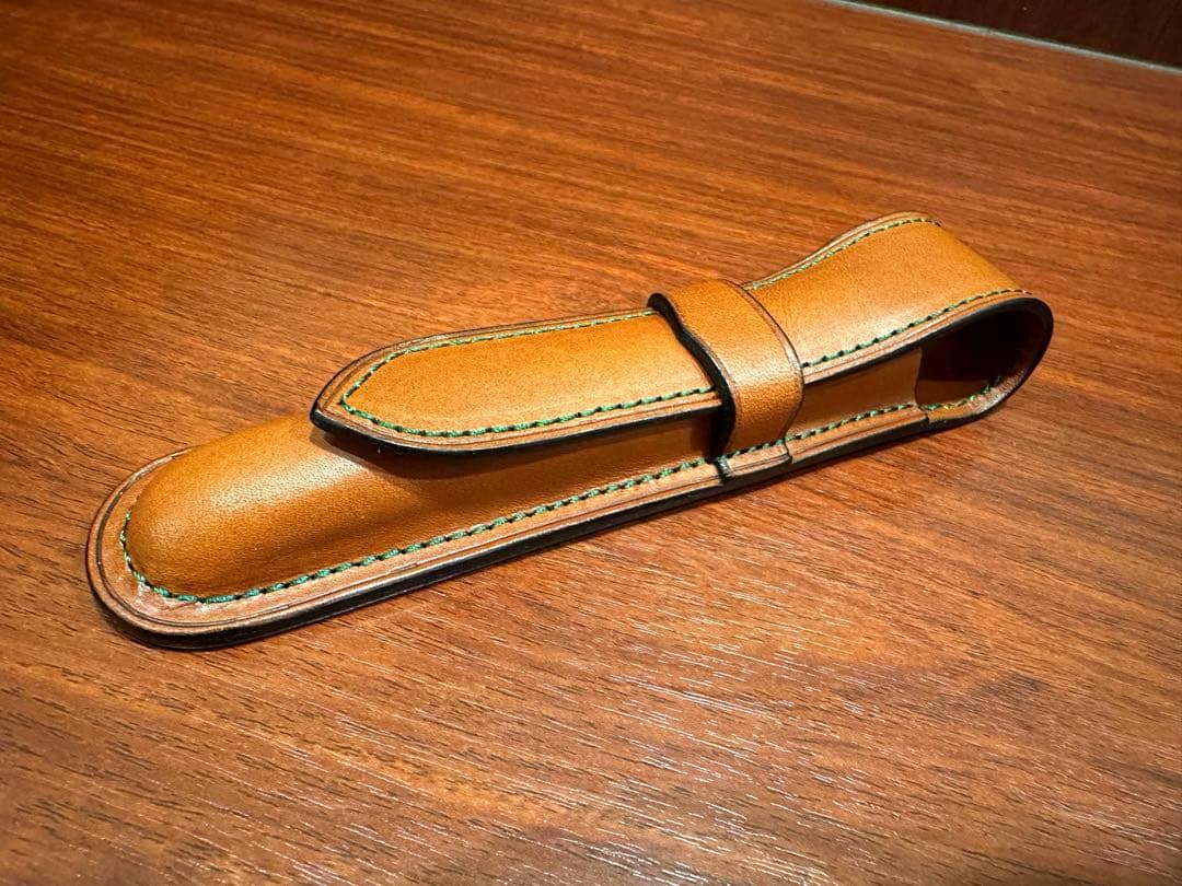 【新品】ル・ボナー 1本差しペンケース キャメル