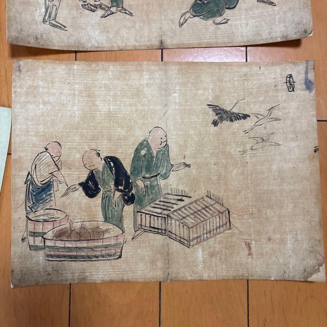 希少価値　江戸時代の庶民の暮らし　諸職人物画譜　絵手本　12枚セット