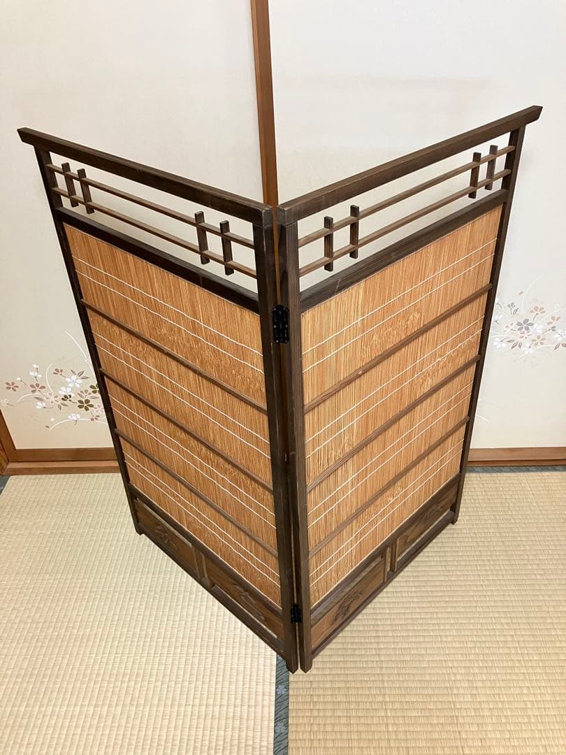 お値下げ　簾戸　衝立　漆塗り　ビンテージ　もう作れない　明治時代　建具