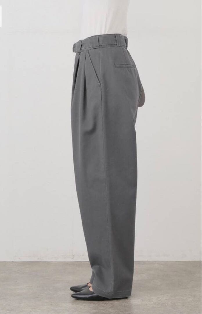 ★HOLIDAY DICKIES BELTED 2TUCK PANTS GRAY