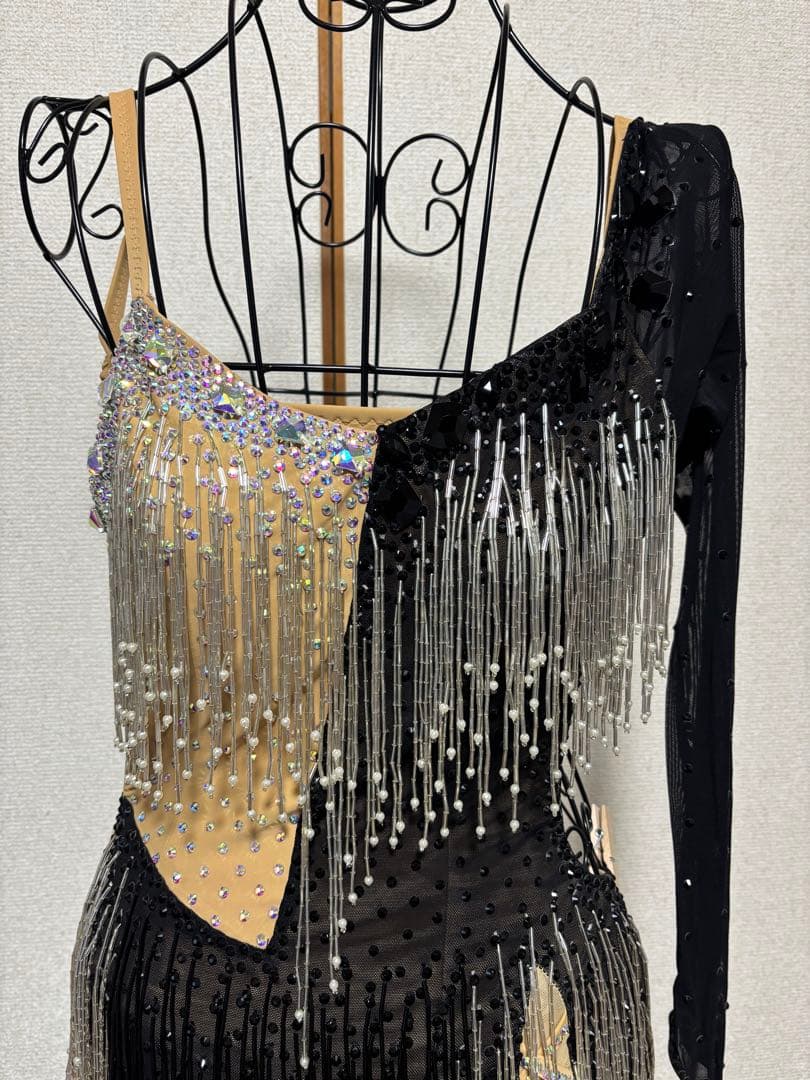 社交ダンスドレス フリンジ ビーズ装飾