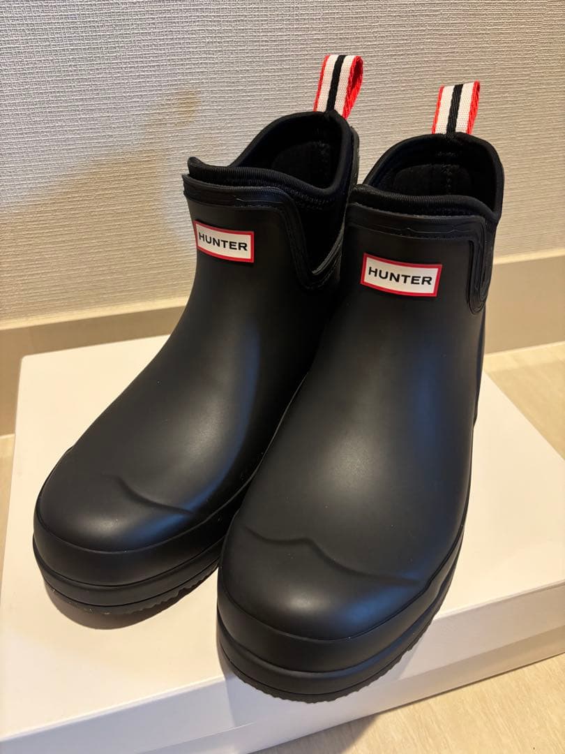 HUNTER ブラック ショートレインブーツ