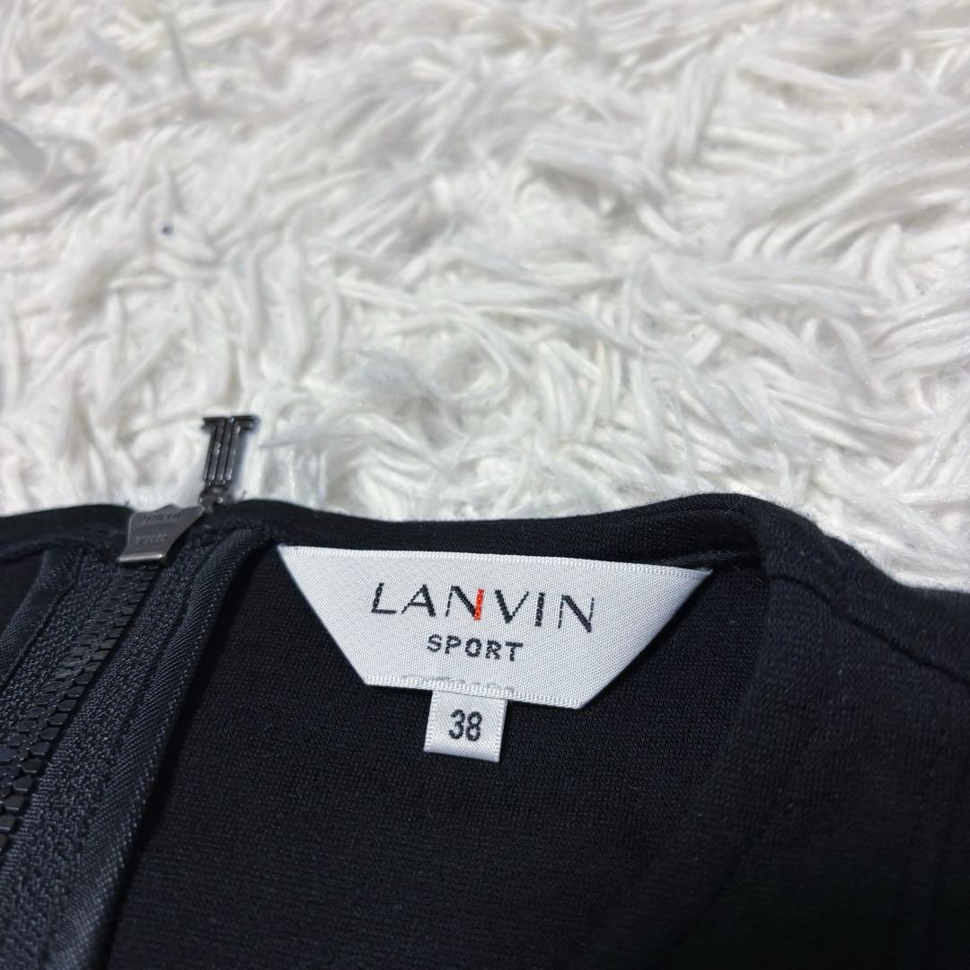 ランバンスポール ワンピース ノースリーブ ブラック ゴルフ バックジップ