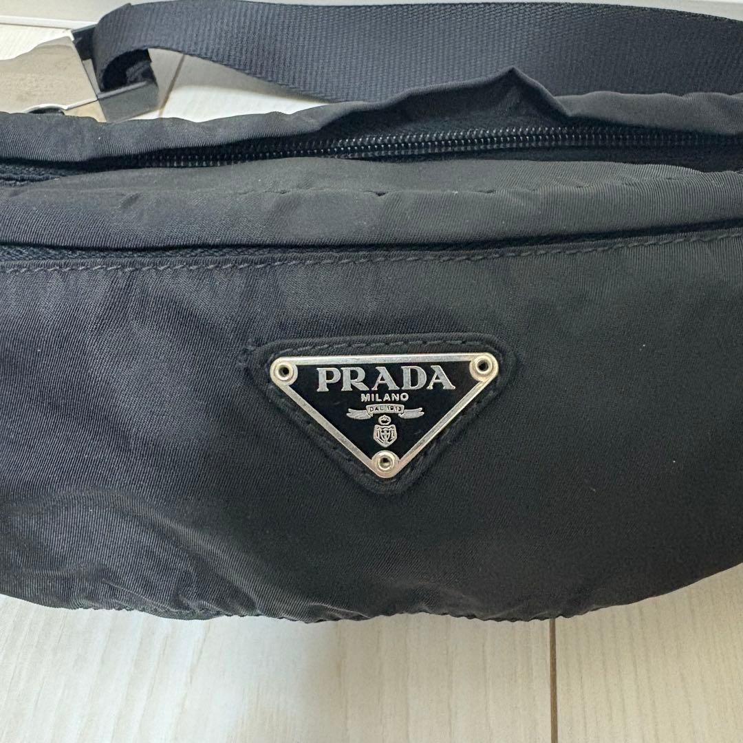 美品 プラダ ウエストバッグ ボディバッグ ナイロン 三角ロゴ
