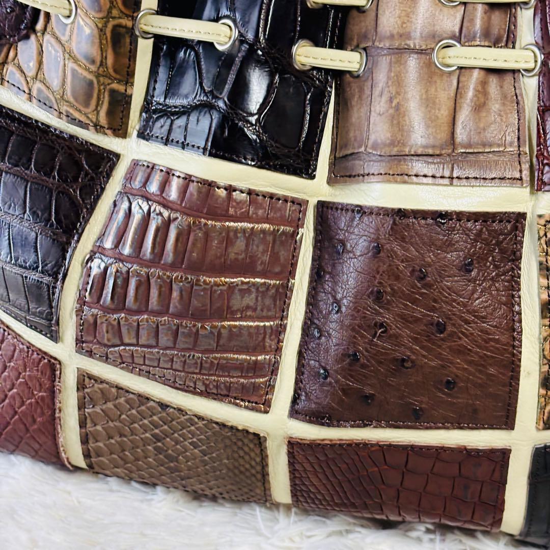 JRA クロコダイル　ハンドバッグ　オーストリッチ　ラージクロコ　スモールクロコ