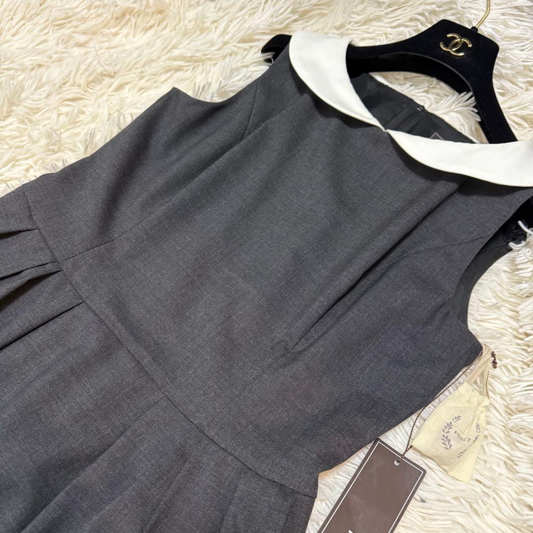 名品王道　FOXEY フォクシー　ミラネーゼ　丸襟ワンピース　40