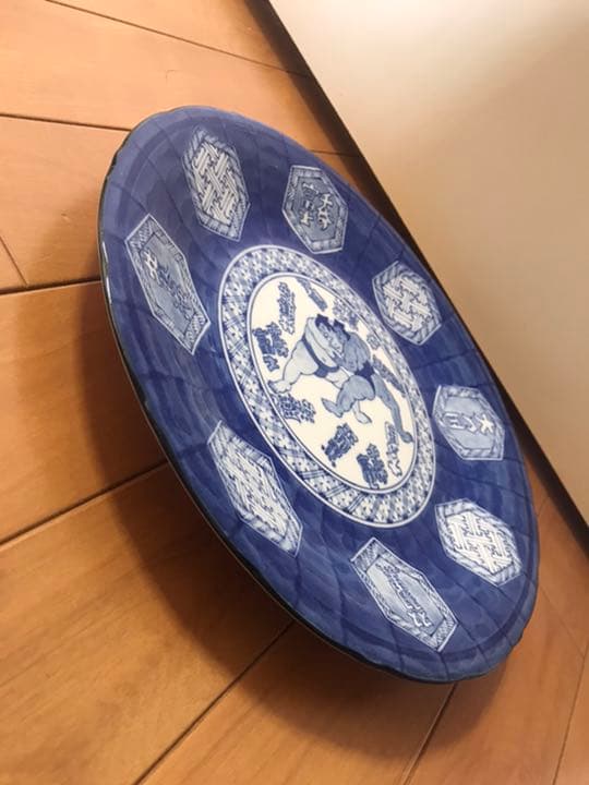 大相撲 「千代の富士 大乃国 双羽黒 北勝海」枡席土産皿 大判 大皿 和皿