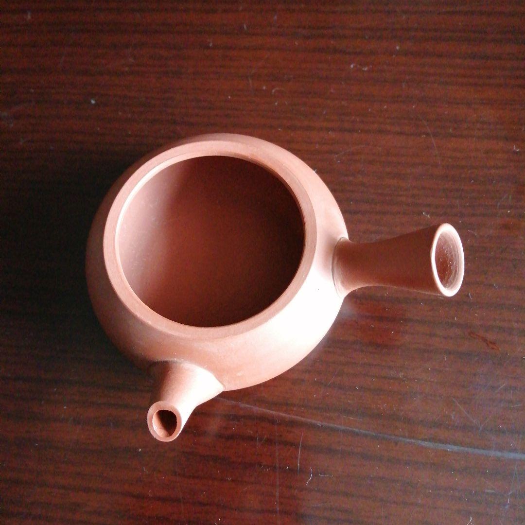 常滑焼　瀧田椿渓　朱泥横手急須　10cm　蓋無し