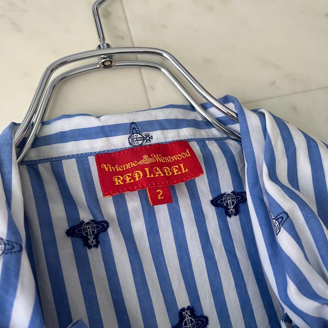 美品♡ヴィヴィアンウエストウッド リボン ブラウス オーヴ 総柄 ストライプ 2