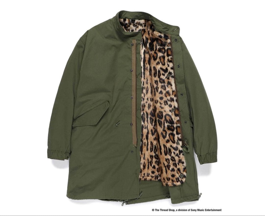 ワコマリア　モッズコート　レオパードファーライナー サイズM