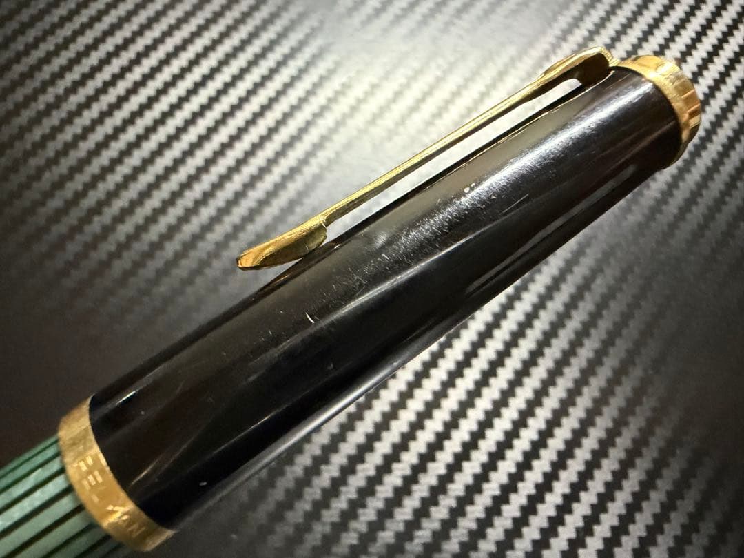 ペリカン 400NN M&K 緑縞 F 細字 万年筆