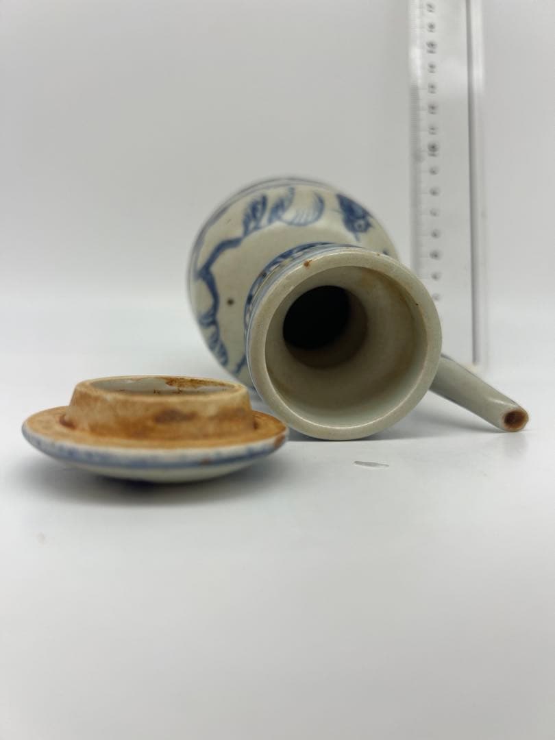 中国明朝染付ティーポット茶道具骨董古美術コレクション唐物　アンティーク青磁　江戸