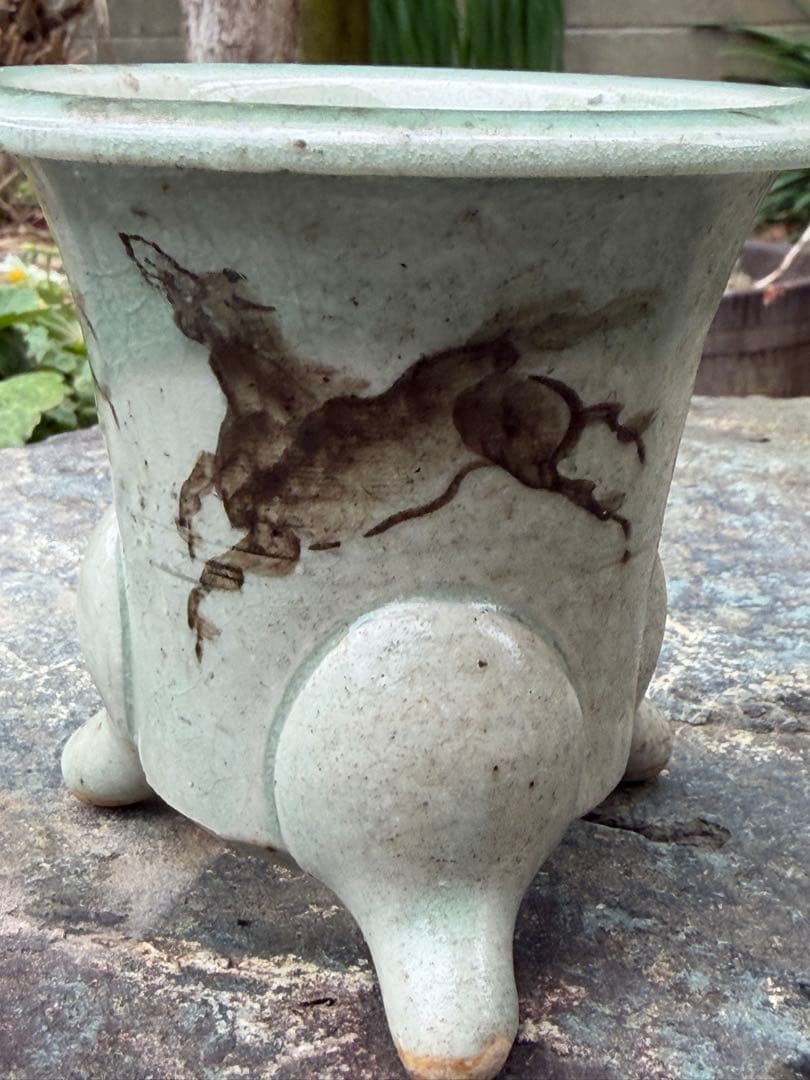 大堀相馬焼　相馬駒焼　万年青鉢