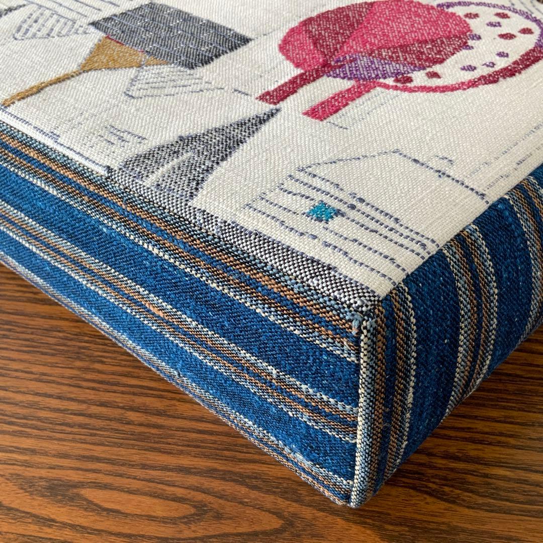 紬帯 メルヘンな風景 リメイク 山葡萄ハンドルバッグ