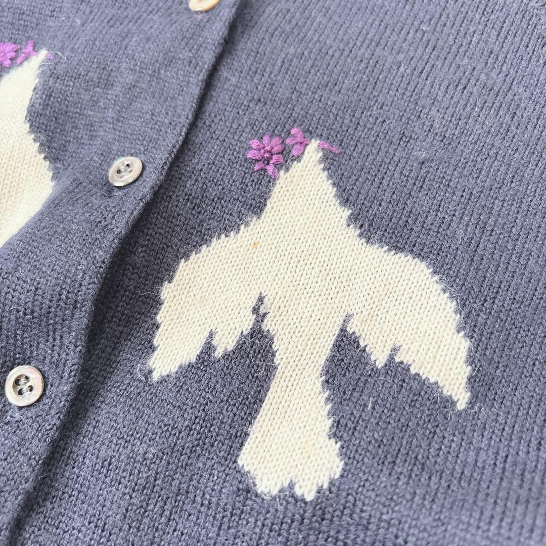 希少✨ミナペルホネン odyssey カーディガン ネイビー ウール100％