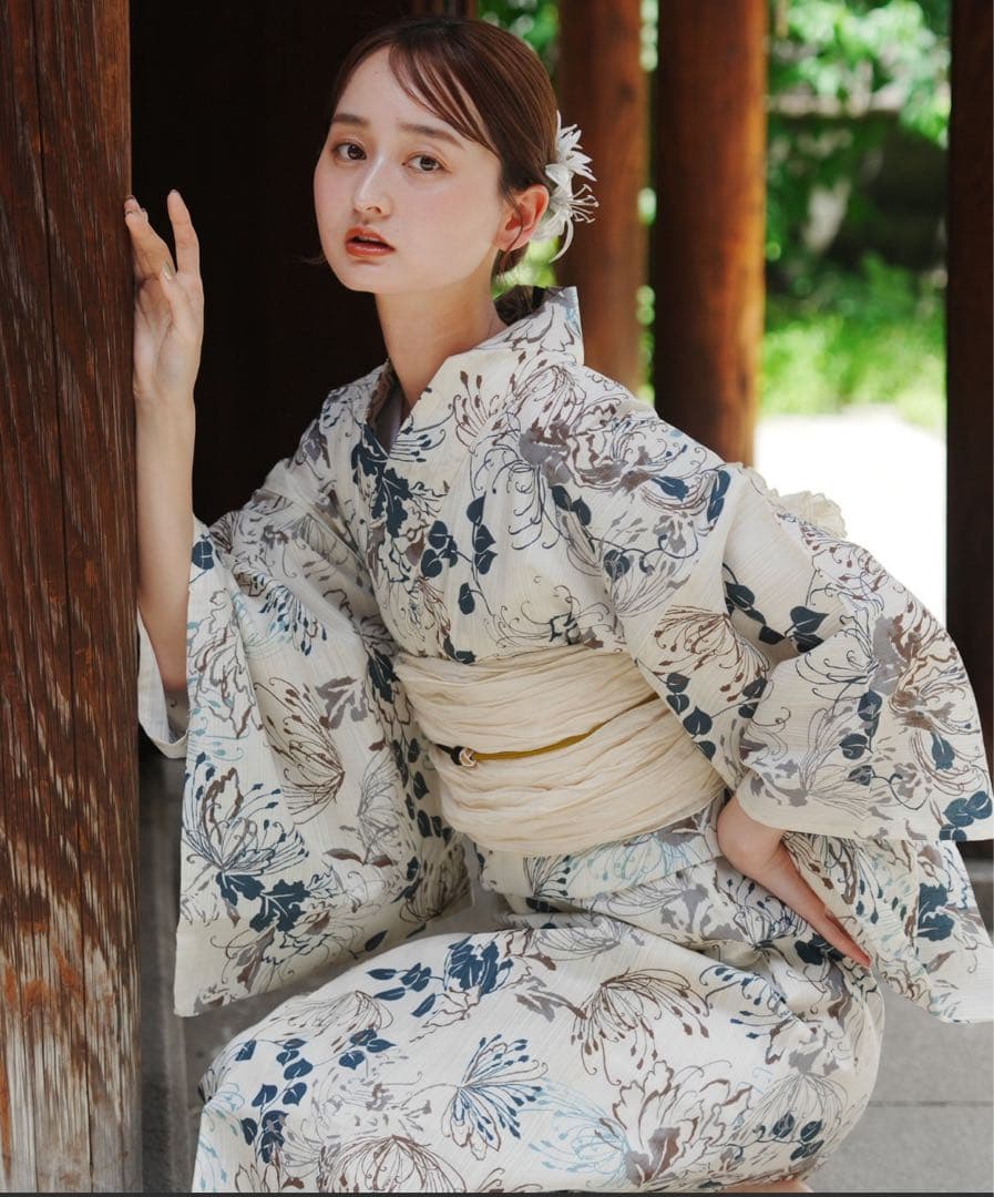 utatane花柄 浴衣・帯セット