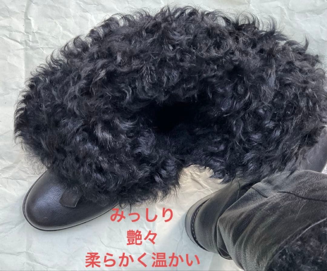 SARTORE サルトル　エンジニアブーツ　ムートンファー　36 黒　23cm