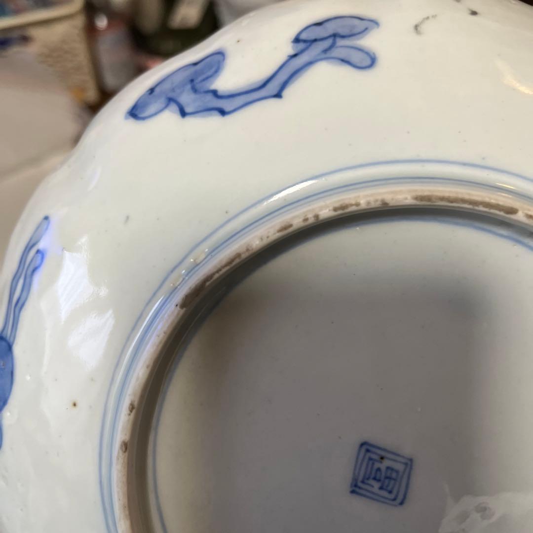 限定最終処分特価　古伊万里色絵大きめ中皿五枚セット完品　シカと紅葉　素敵な食卓