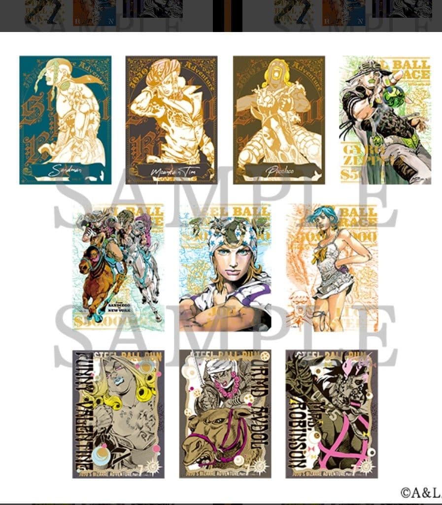 ジョジョキャラバン　jojo 箔押しクリアカード全ABbox２０種類