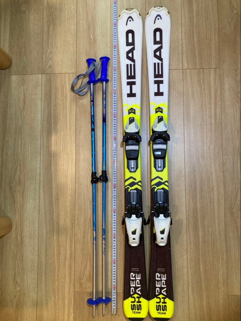 ジュニアスキーセット 板/ブーツ/ストック/ブーツカバー HEAD 127cm