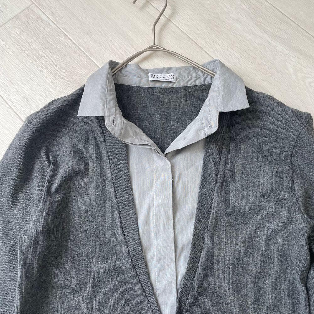 ブルネロクチネリ コンビネーションニット カシミヤ混 モニーレ イタリア製 M