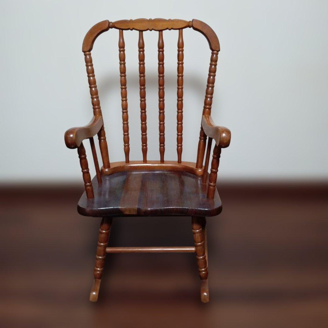 木製 キッズ ロッキングチェア 高さ約73.5cm幅約41.5cm奥行約52cm