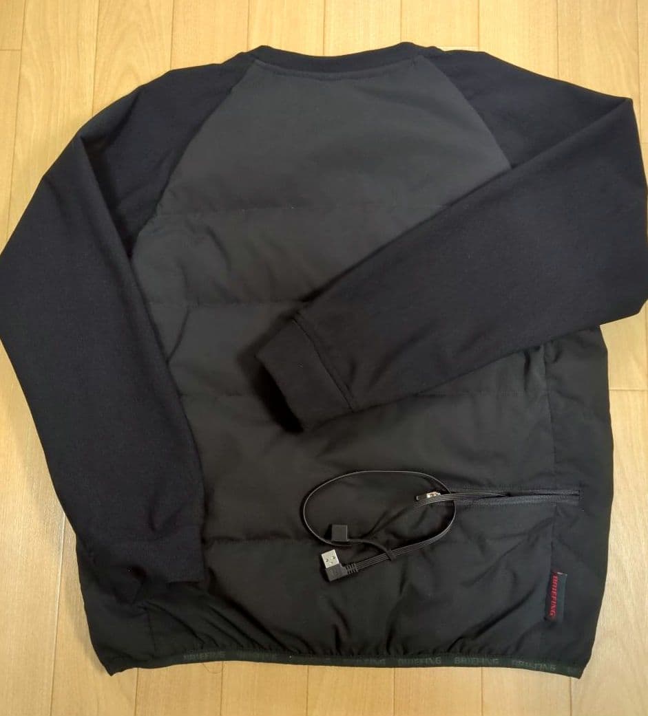 美品★BRIEFING✕TAION 電熱 クルーネックダウン レディース黒【S】