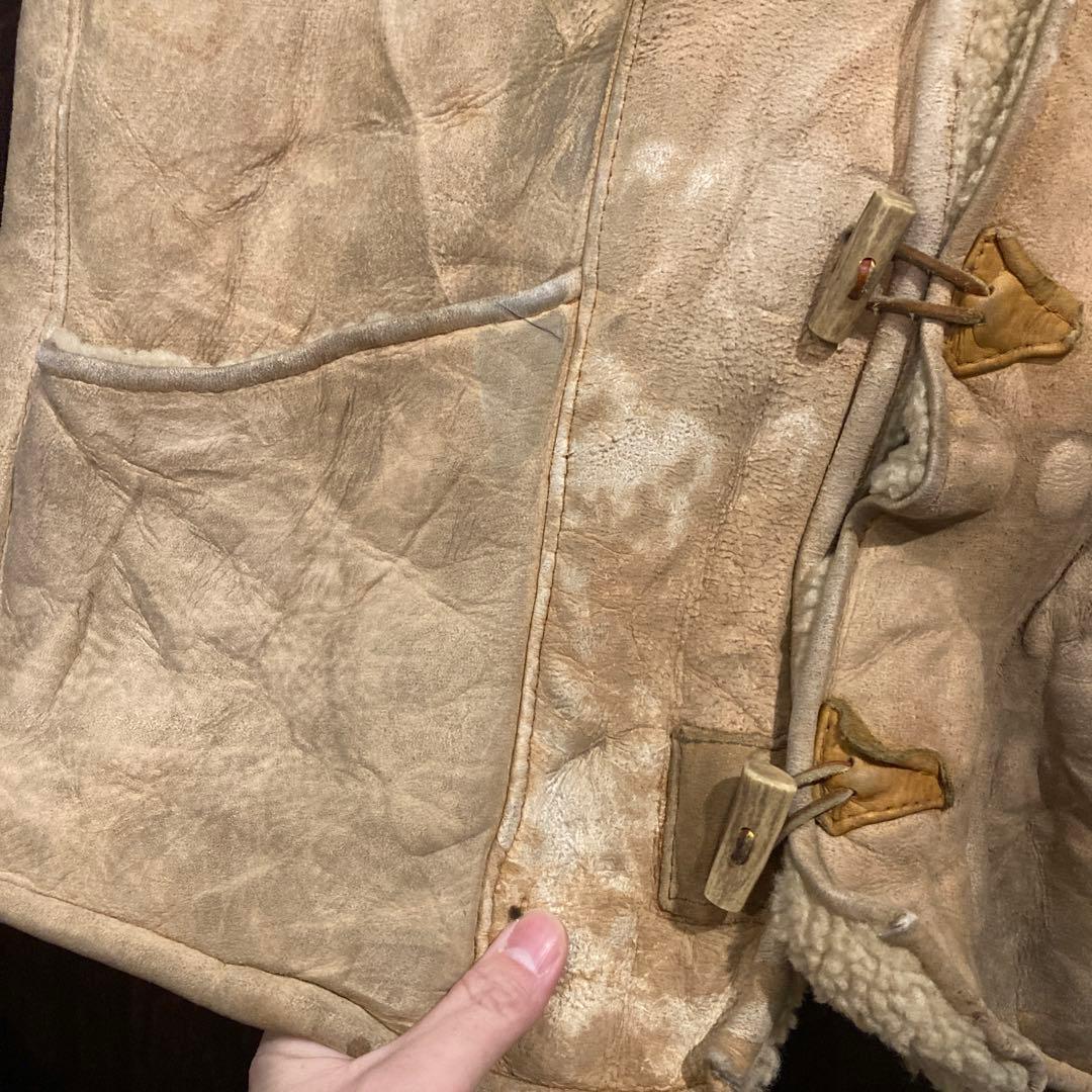 アメリカ古着 シープスキン ムートンベスト トグルボタン 80年代 ビンテージ