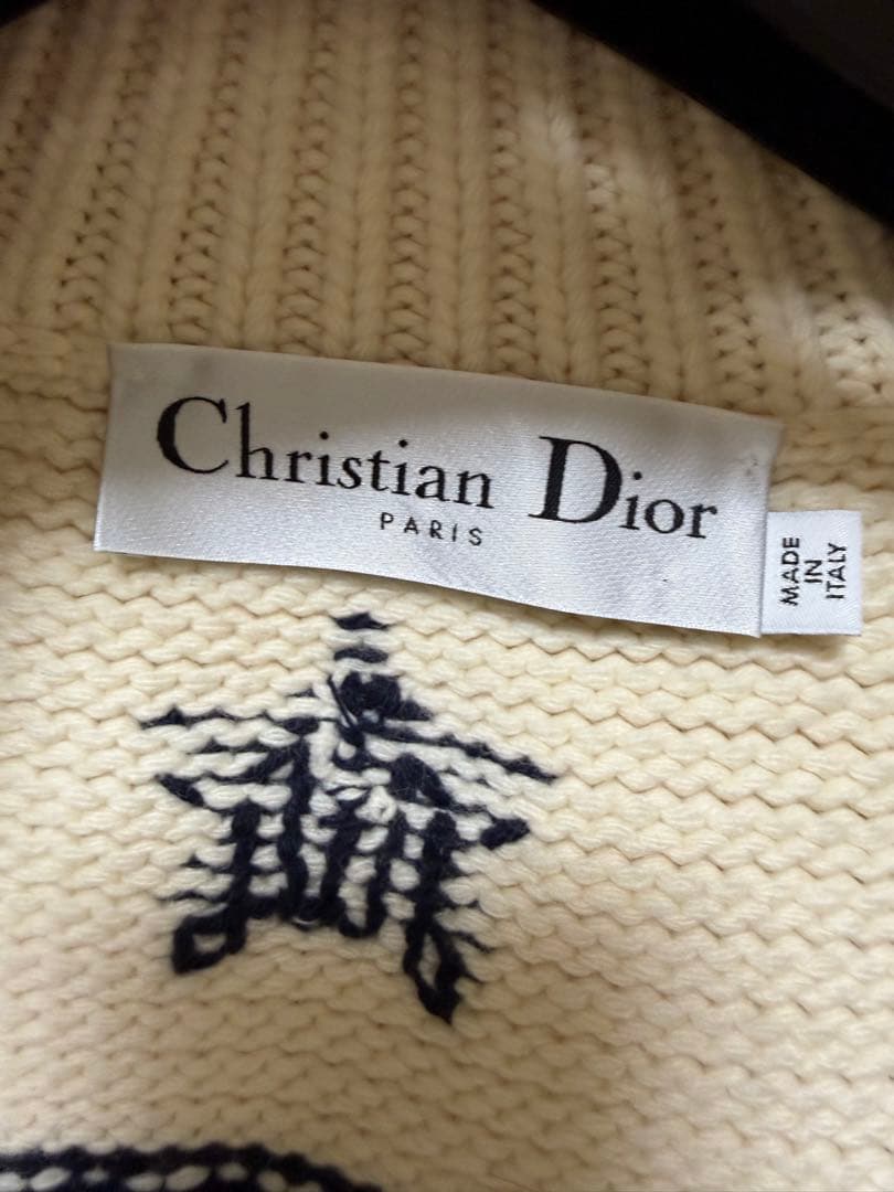ChristianDior トグルボタン付きローゲージニットカーディガン 32