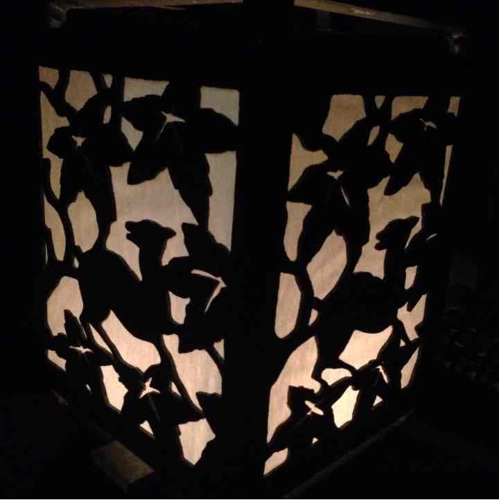 漆塗行燈照明 江戸後期から明治初期 鹿に紅葉