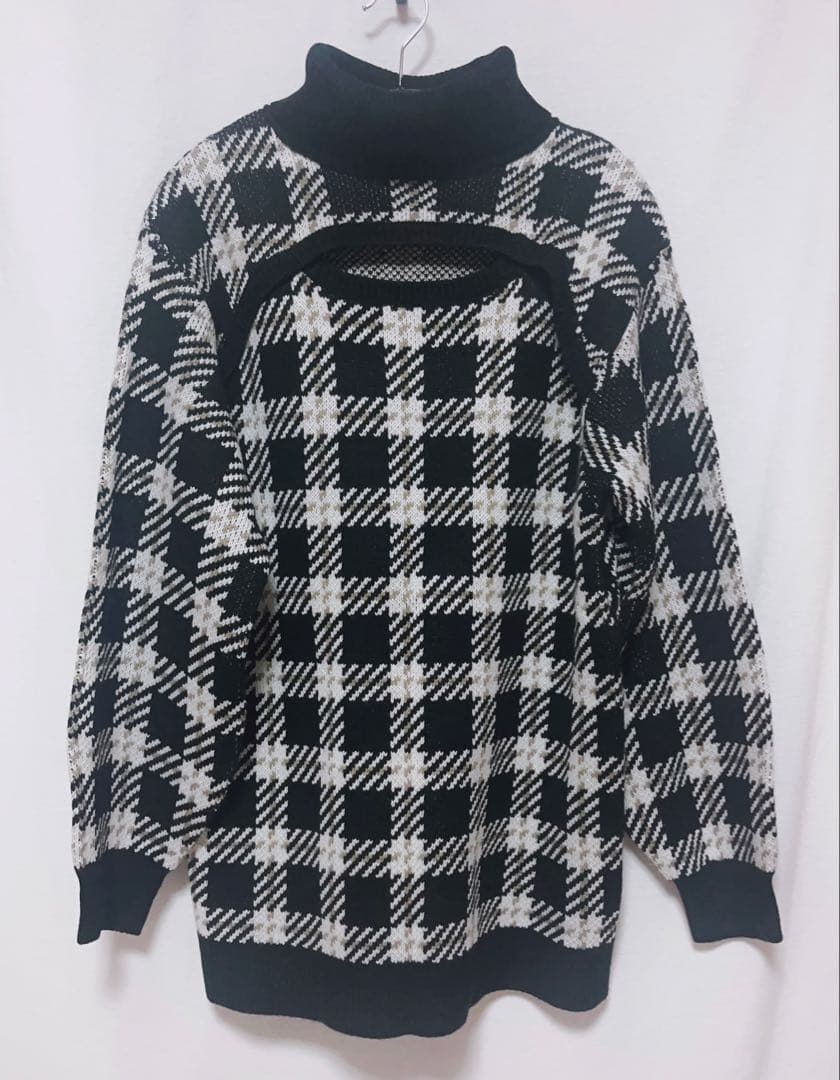 bubbles オープンネックニットワンピース ブラック