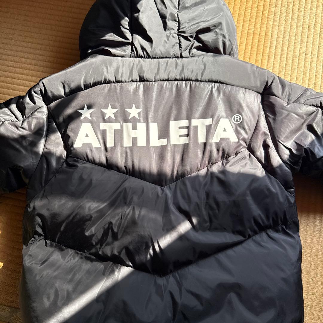 ATHLETA フード付き ブラックダウンコート