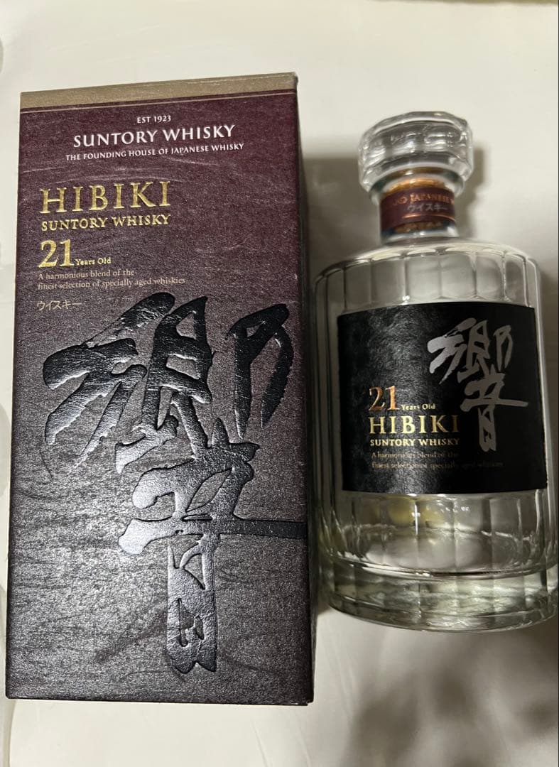 サントリーウイスキー 響21年 空瓶 箱セット　未洗浄