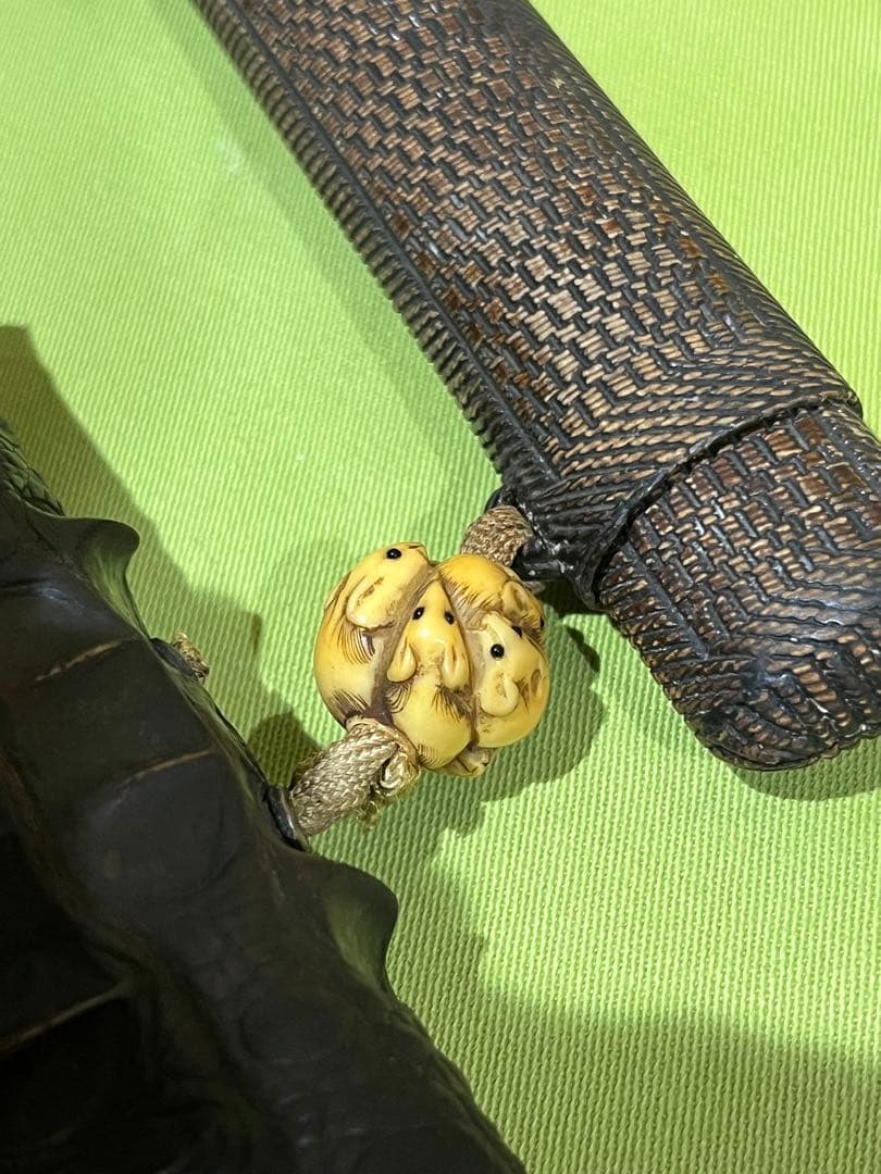 小*城様 喫煙具　当時物　クロコダイル　煙管入れ　煙管　金銀装飾