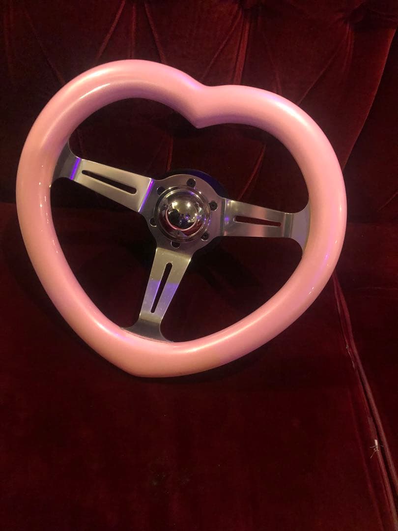最終値下げ！当時物 ハート型ピンクステアリング ボス付き