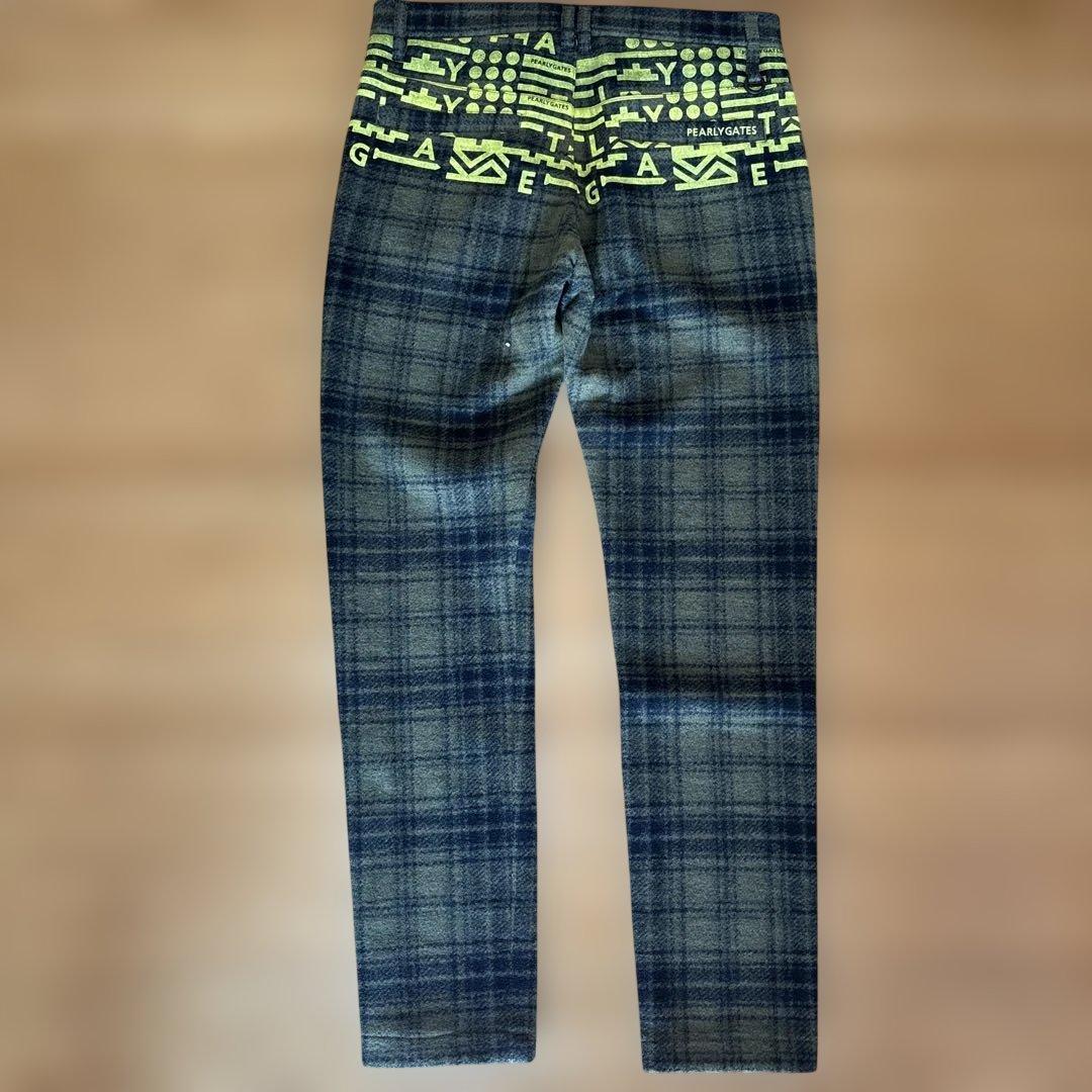 ☆新品☆ PEARLY GATES チェック柄パンツ M カーキ×黒×黄　秋冬