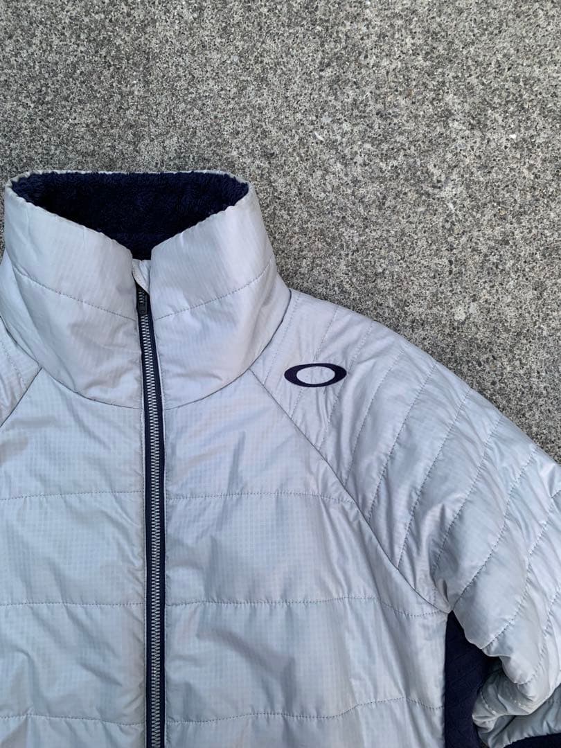 90s Oakley シルバーネイビー ジャケット ダブルジップ archive