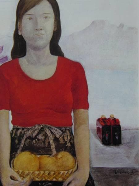 大津 英敏、少女、高級希少画集画、版上サイン入 新品額付