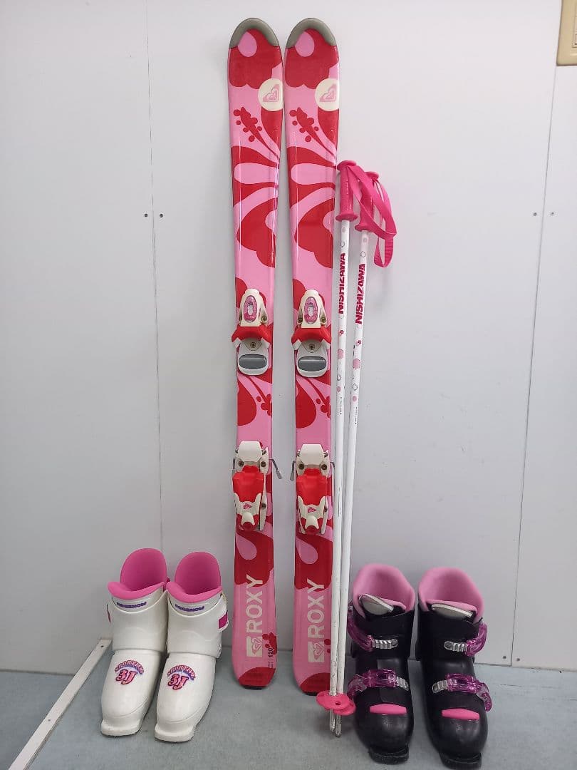 ROXY ジュニアスキーセット 板120cm ブーツ白19～20cm.黒21cm