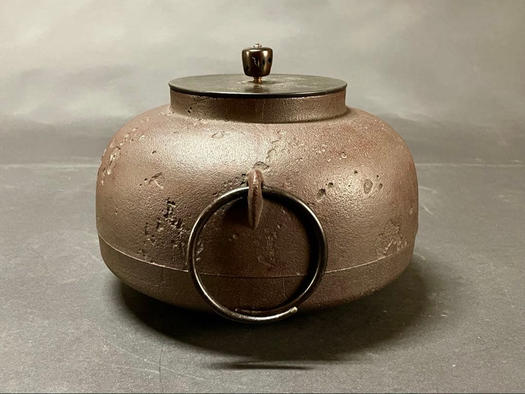 割引❣️「母」 古天命写 はじき肌 十五口平丸釜 門脇喜平 共箱 （306F①）