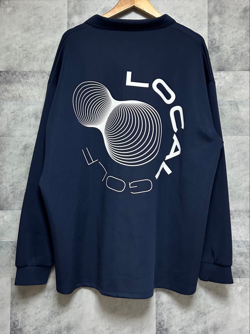 新品　タグ付　ローカルゴルフ　長袖ポロシャツ　ビックプリント M/L ネイビー