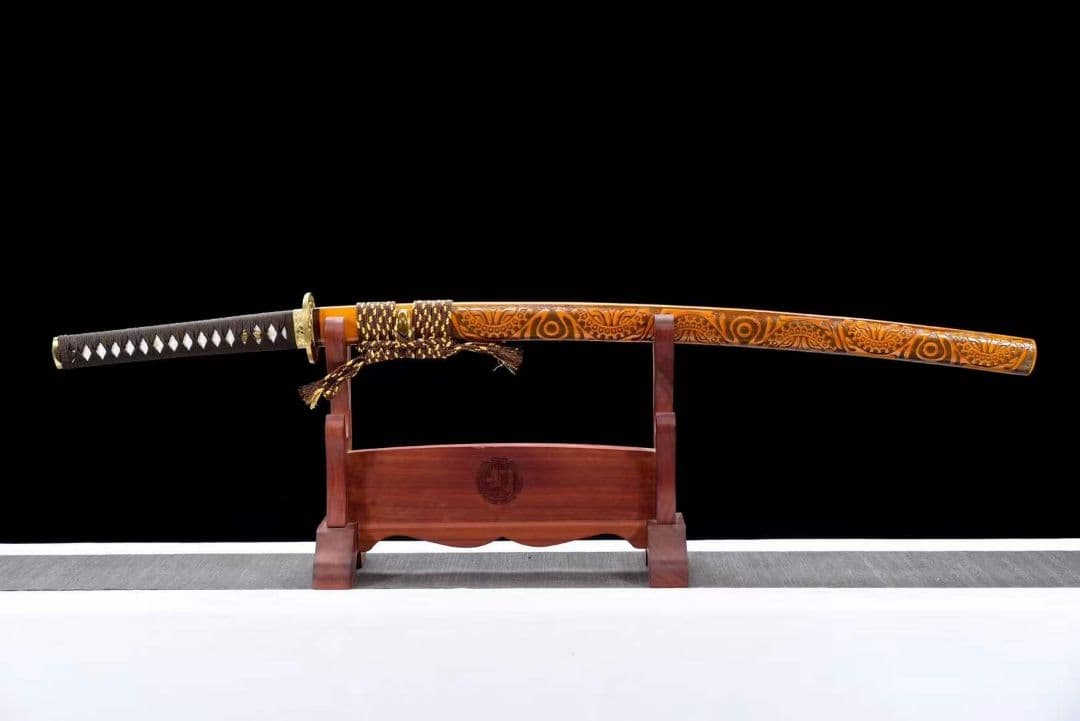 模様鋼の侍刀【大蛇丸】古兵器 武具　刀装具　日本刀　模造刀 居合刀