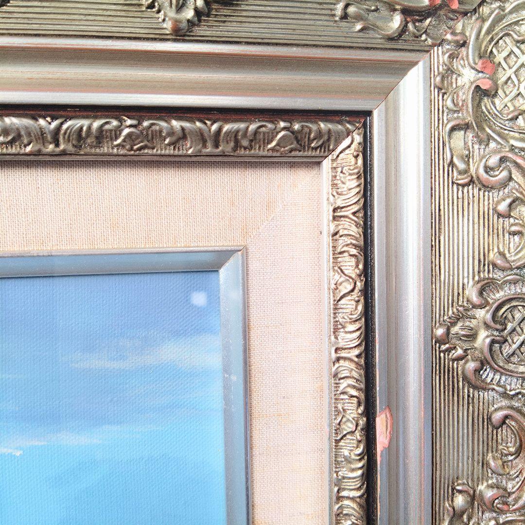 《値下げOK》真作 千葉弘道「朝やけの海」油彩 F20号 大型肉筆画 額装