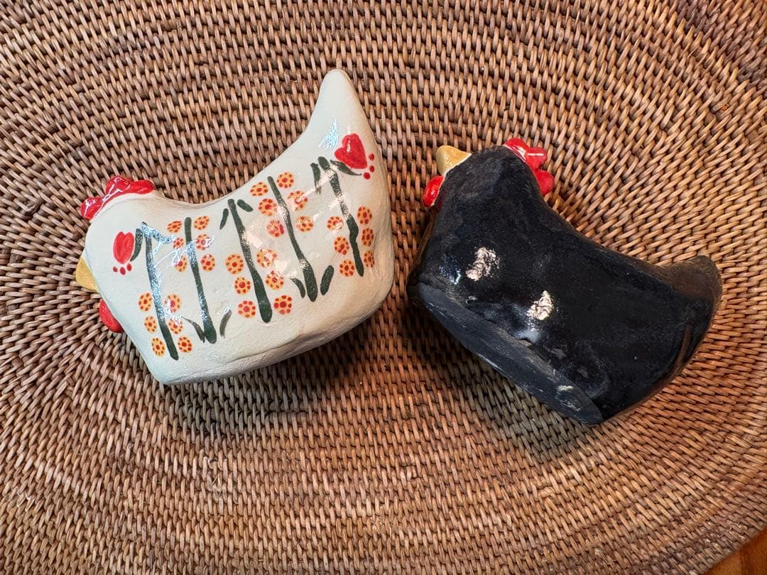 【新品】　つちつち舎　にわとり　鳥　置物　手びねり　陶芸　京焼